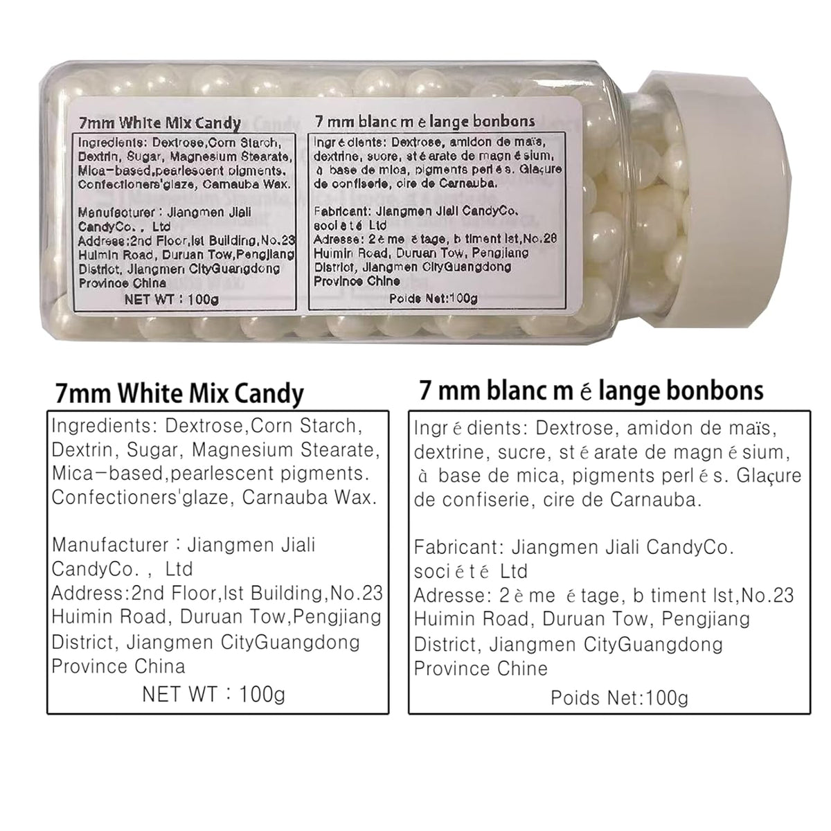 Sentovac 7mm White Pearl Sprinkles Edible Cake Decorating Sugar Candy Cookie Cake Cupcake Topper