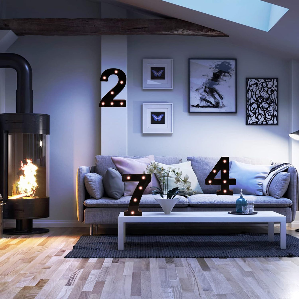 OYCBUZO Light Up Black Alphabet Marquee Number Sign LED Marquee Number Lights Sign for Night Light