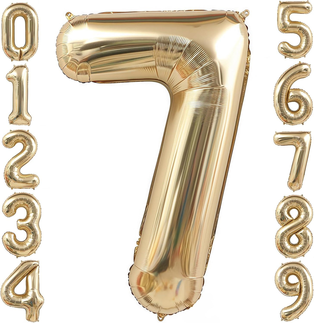 Champagne Gold 7 Balloon,40 Inch Light Gold Number 7 Balloon Big Foil Mylar Helium 7 Balloon for