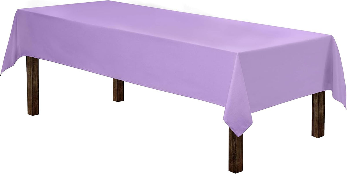 Gee Di Moda Rectangle Tablecloth - 60 x 84 Inch Lavender Table Cloth for 5 Foot Rectangle Table