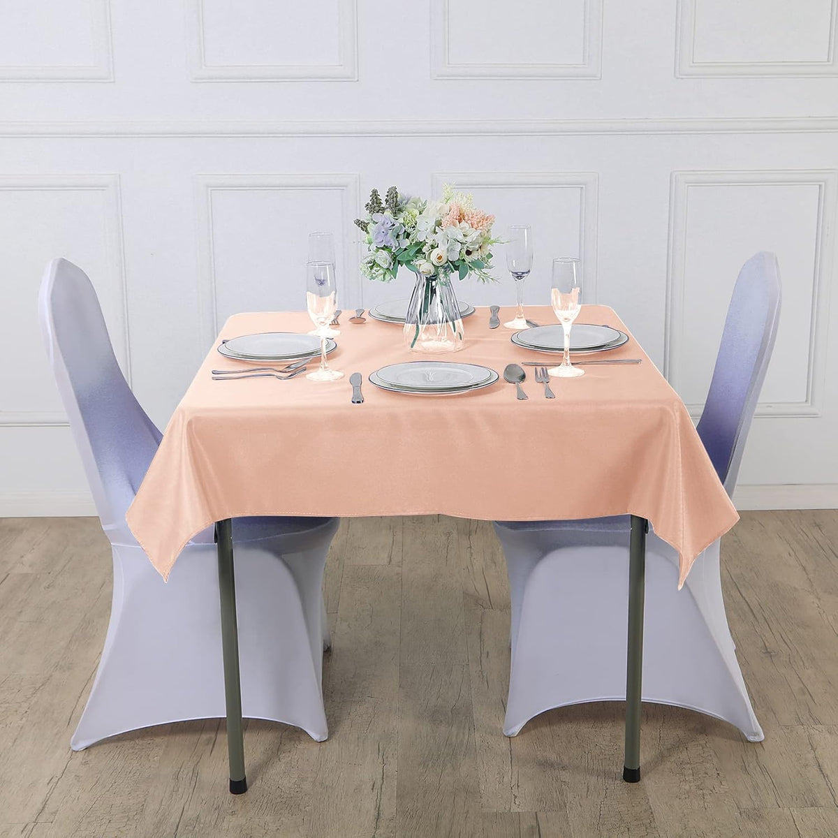 Cupuamon Square Tablecloth 70x70 inch Washable Polyester Fabric Table Cloth for Wedding Party