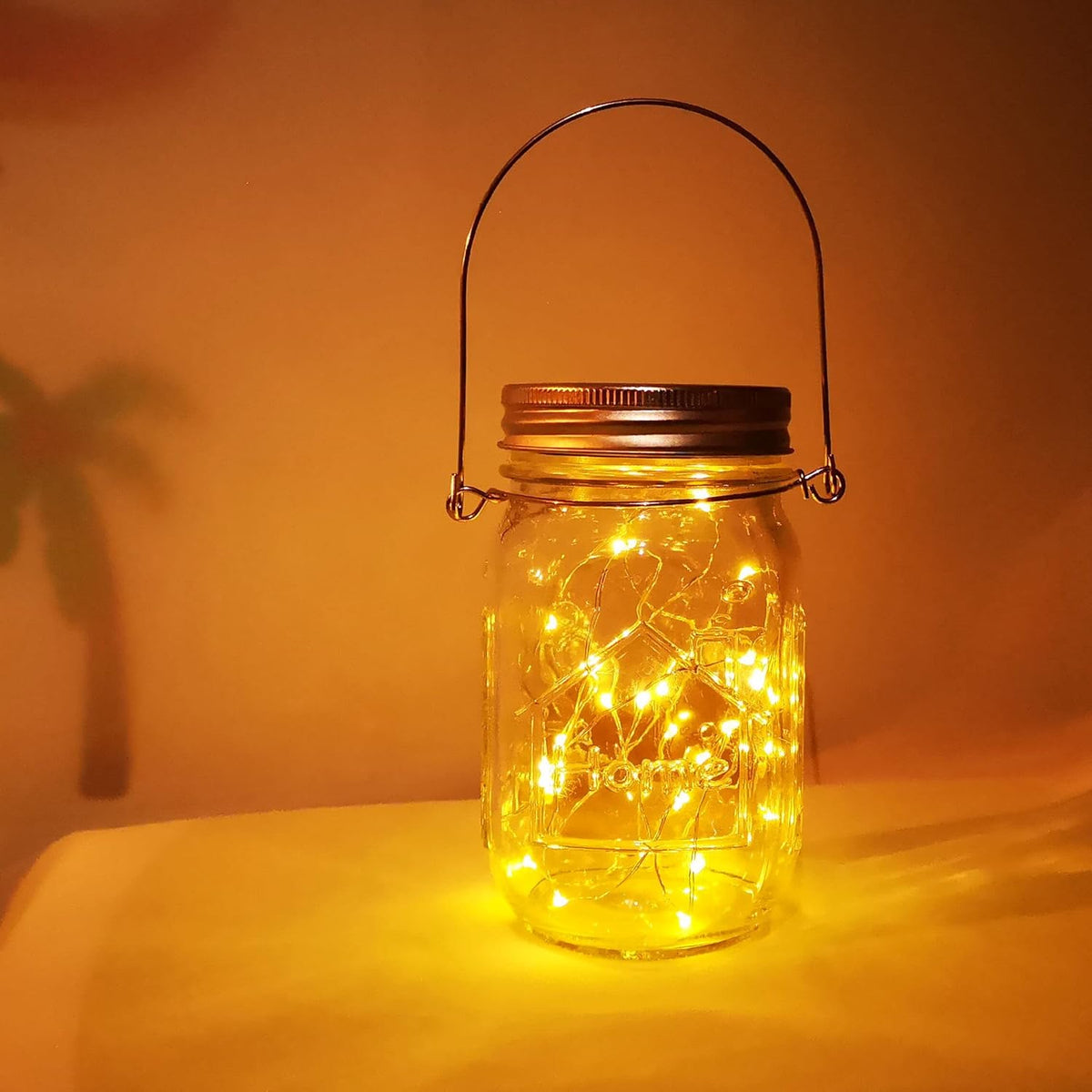 Solar Mason Jar Lights,4 Pack 30 Led Starry Fairy String Hanging Jar Lights,Solar Lanterns for