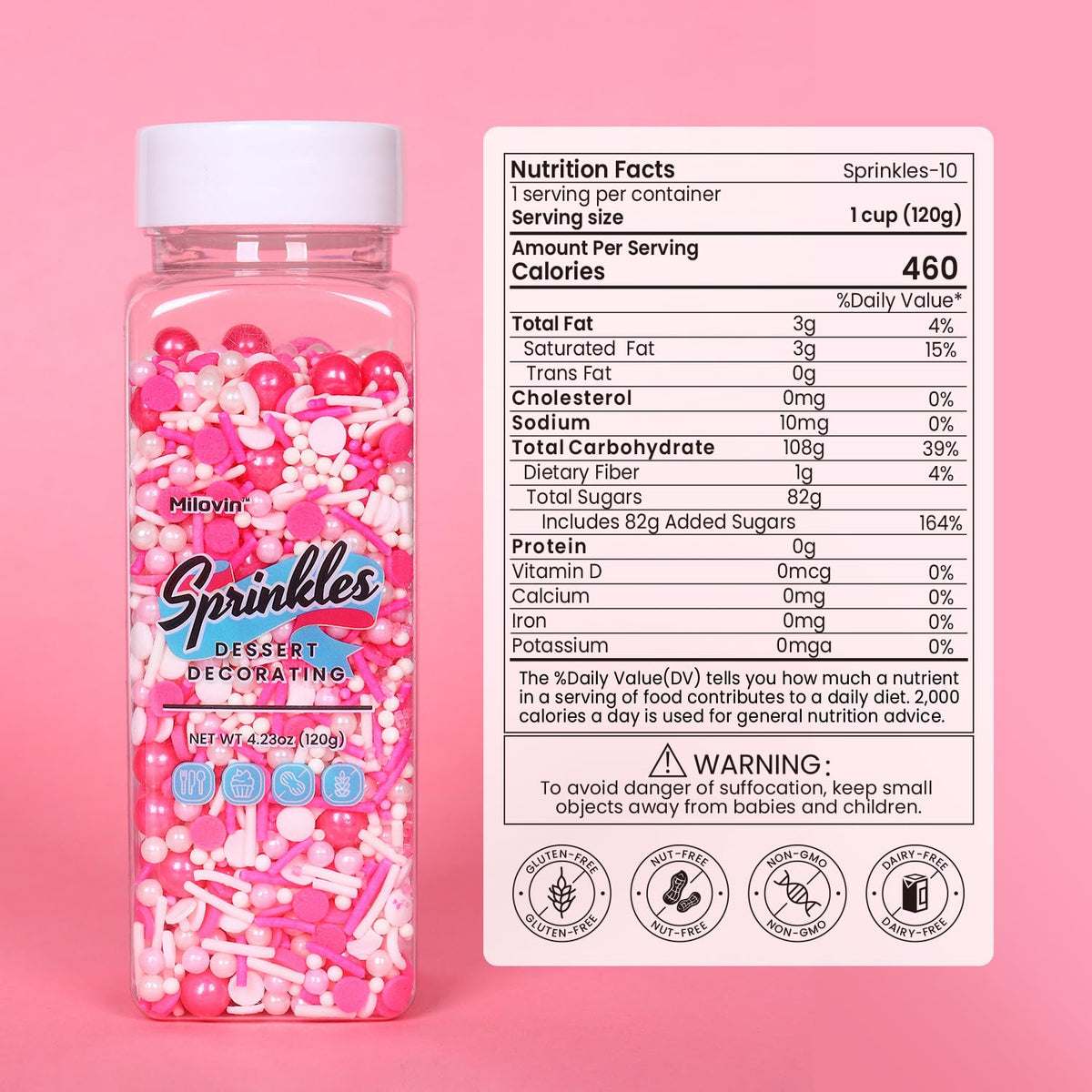 Edible Pink Sprinkles for Cake Decorating, Pink Confetti Sprinkles, Pink Jimmy Sprinkle Mix