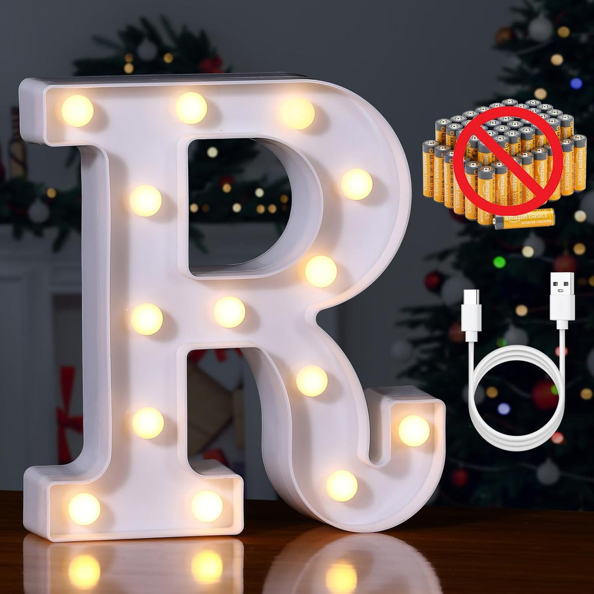 Foaky Rechargeable LED Letter Lights Sign Marquee Light Up Letters Sign for Night Light