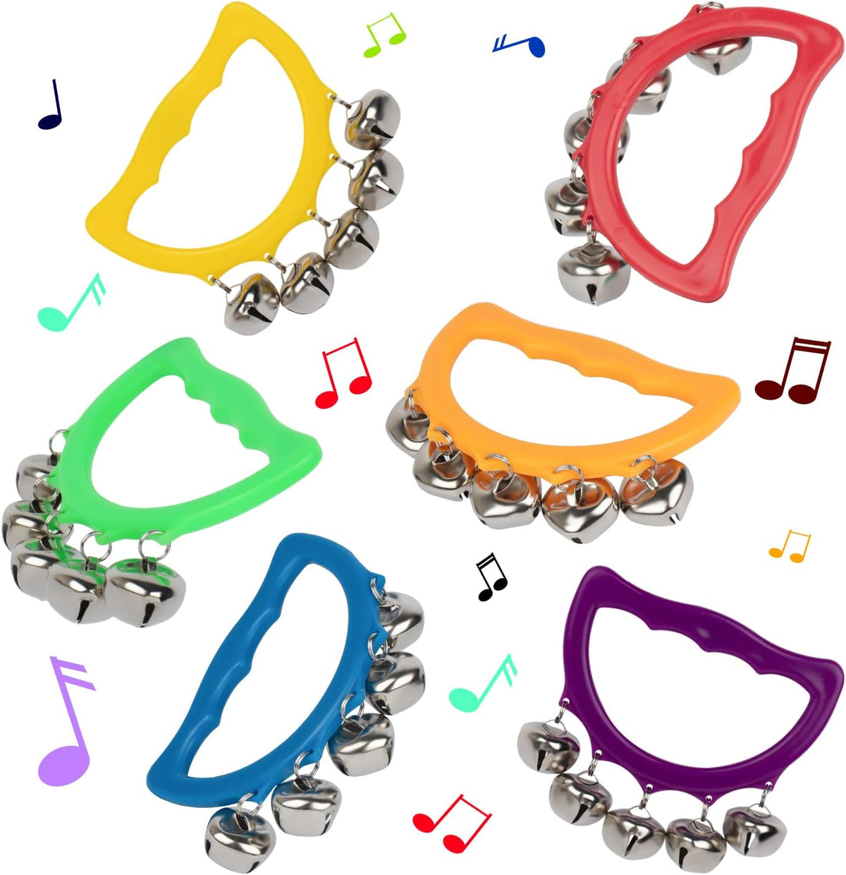 MUSCELL Jingle Bells, 24 Pcs Christmas Hand Bells Jingle Bells, Brightly Colored Musical