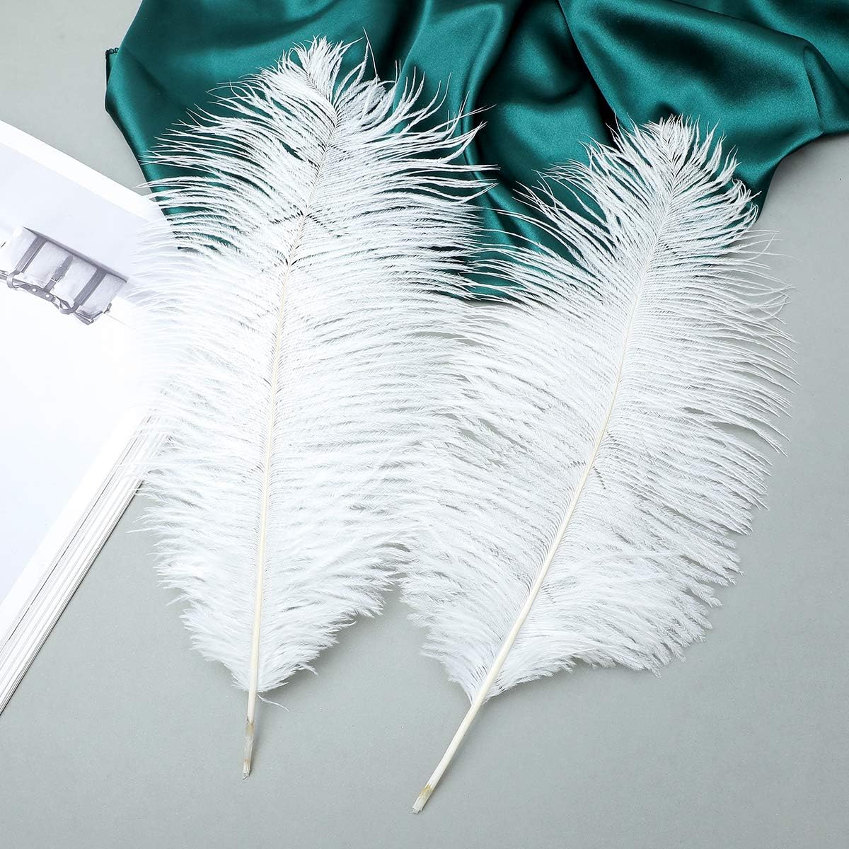 Ballinger Large White Ostrich Feathers - 24Pcs 8-10inch Feathers for Crafts,Party
