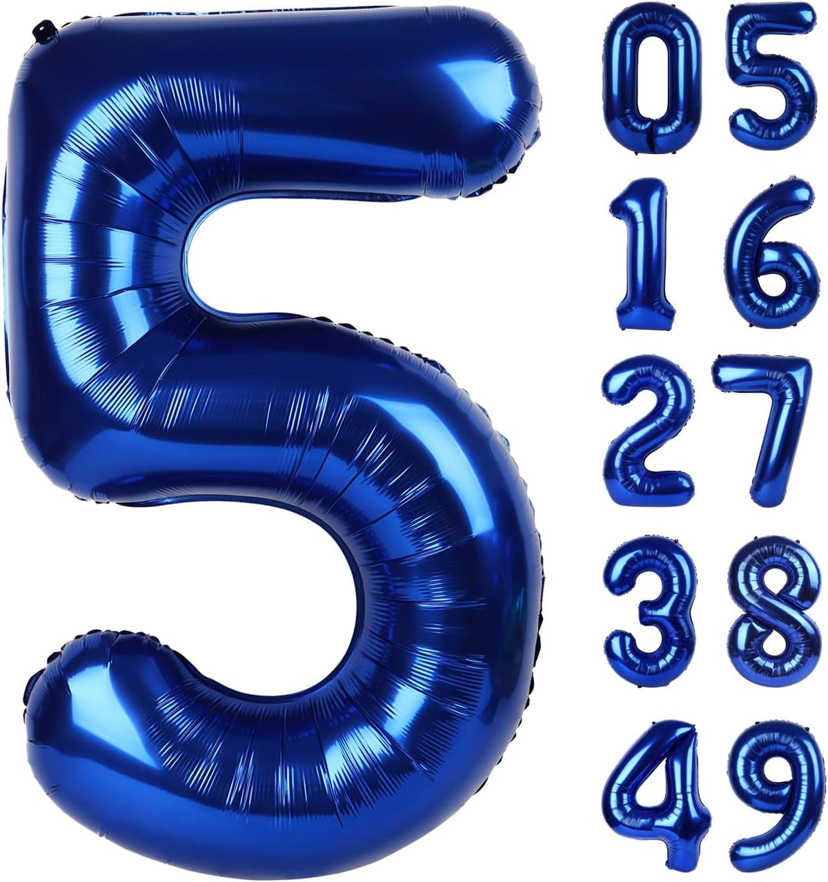 Night Blue 40 Inch Large Number 5 Birthday Balloon, 2025 Five 5th 15 25 35 50 55 Birthday