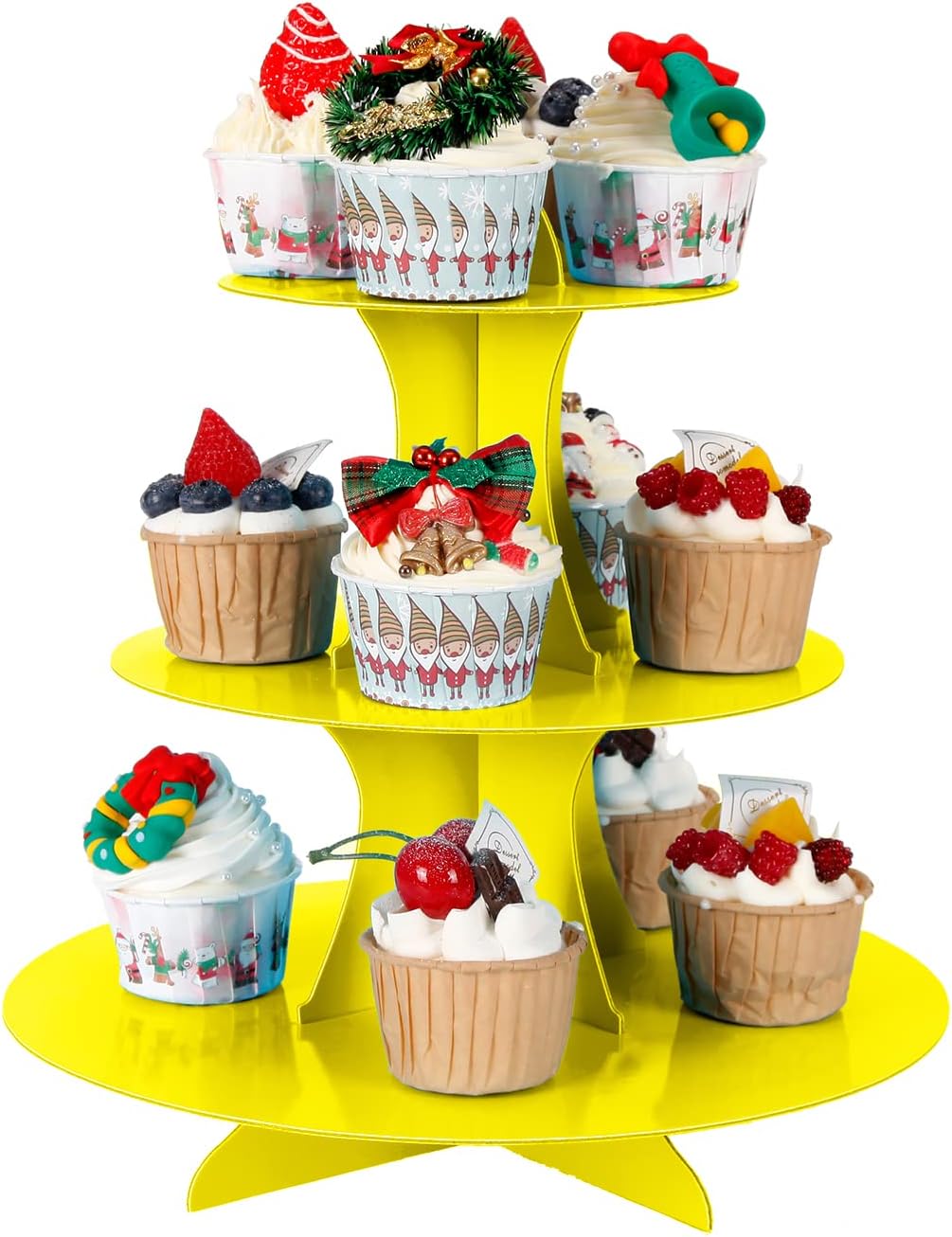 2Pcs 3-Tier Cupcake Stand, Cake Stand holder, Tiered DIY Cupcake Stand Tower for Dessert Table