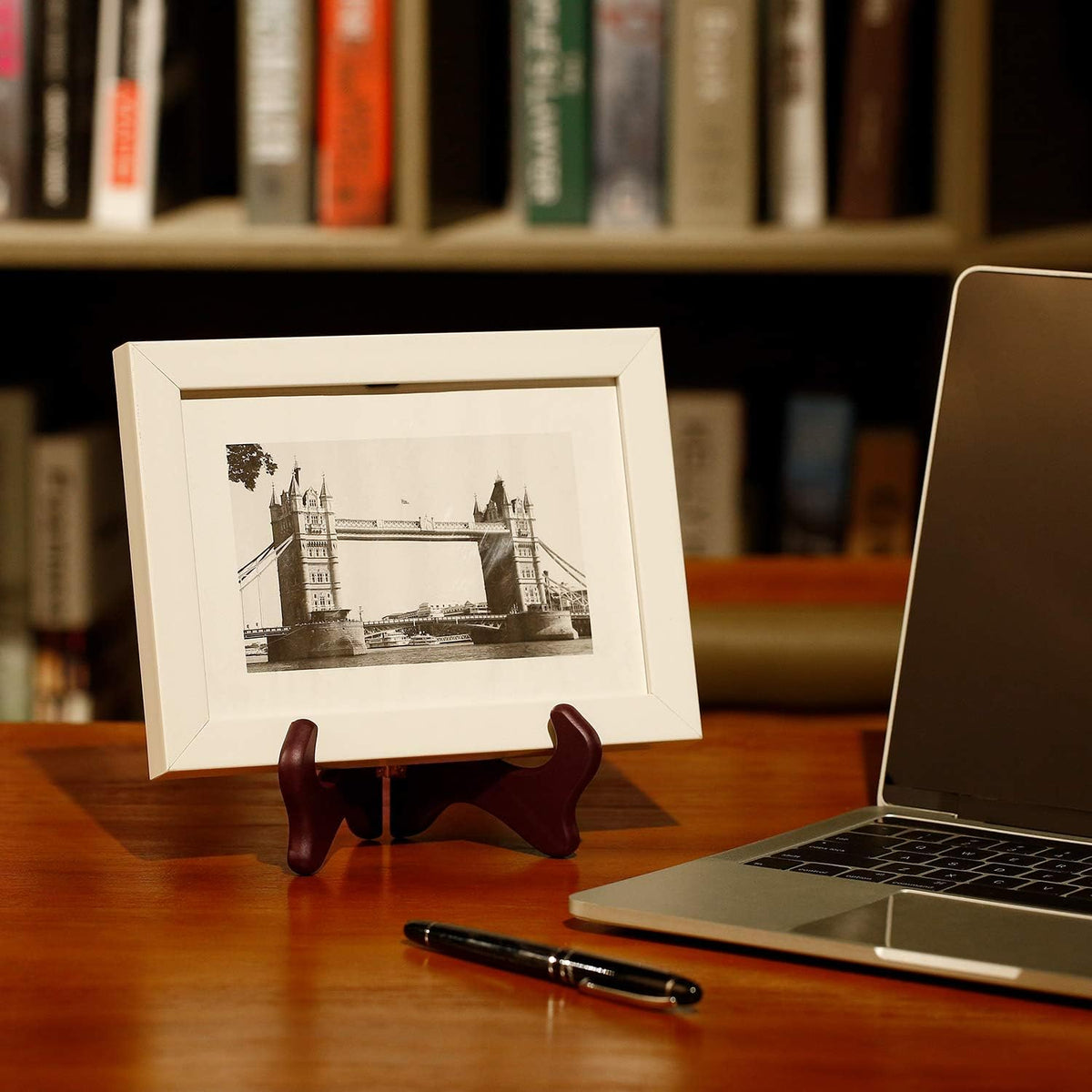 Tatuo 4 Packs Wooden Display Stand Decorative Plate Stands for Display Picture Frame Holder