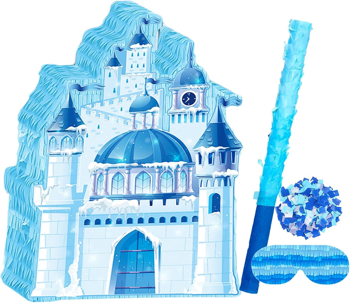 Princess Winter Pinata for Girl Birthday Party Wonderland Themed Christmas Decorations Blue Ice