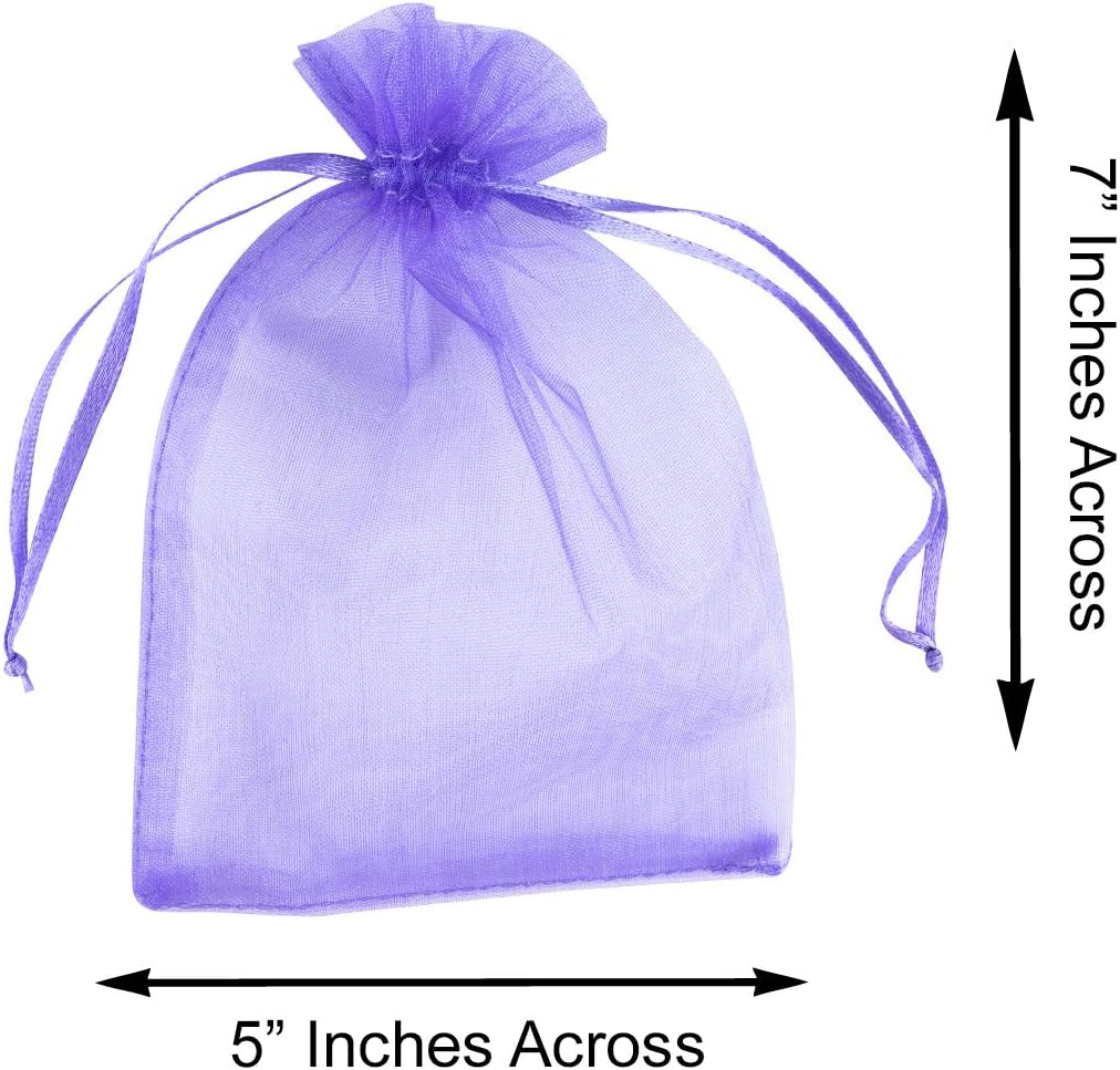 Super Z Outlet 100 Pack 5x7 Inch Mini Sheer Drawstring Organza Transparent Bags Jewelry Sack