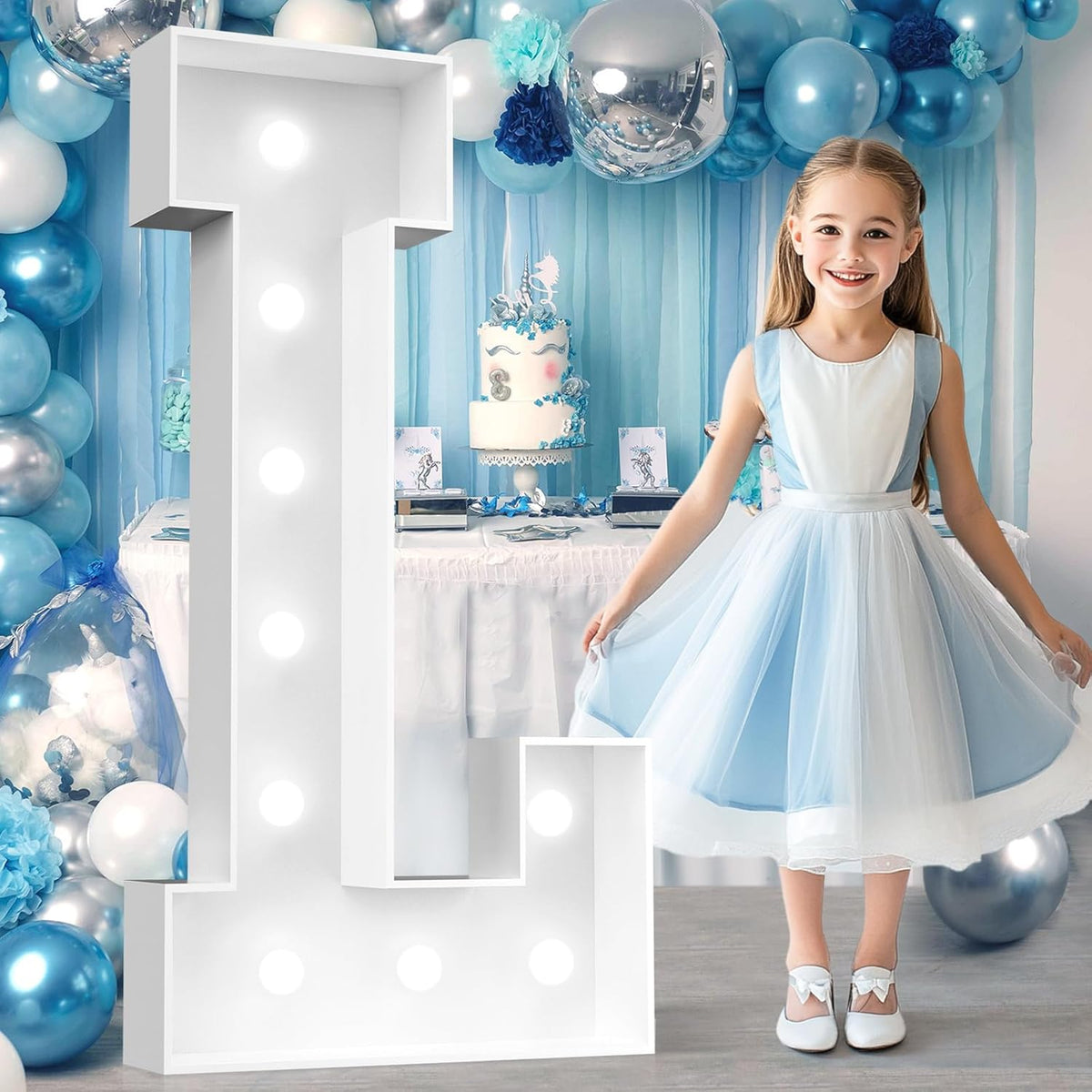Ledido 4FT Marquee Light Up Letters, Cool White Light Up Letters Large Marquee Letter for Party