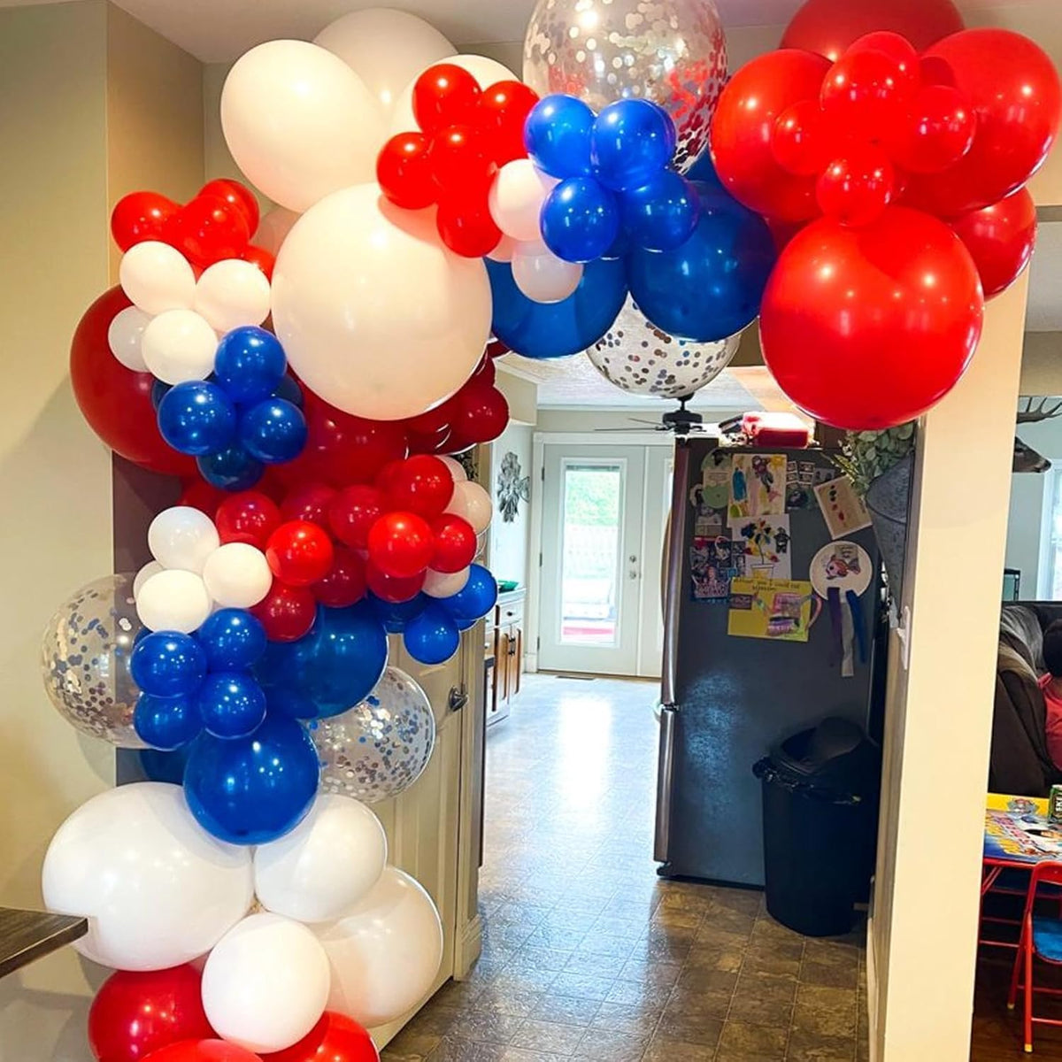 Red White Blue Balloons,50 Pcs 12 Inch Red Blue White Confetti Latex 4th of July Patriotic Nautical
