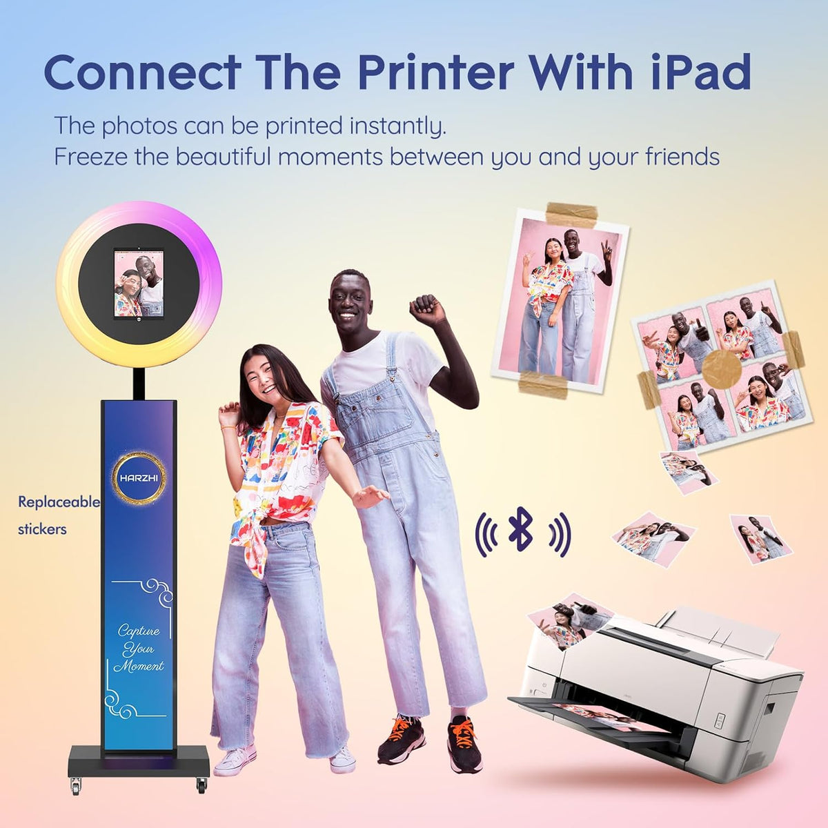 HARZHI Portable Photo Booth Compatible with Ipad, Large Lightbox Ipad Photo Booth for Christmas