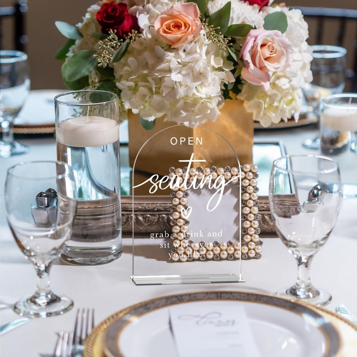 Acrylic Wedding Sign Wedding Signs for Ceremony Open Seating Sign for Wedding Modern Calligraphy