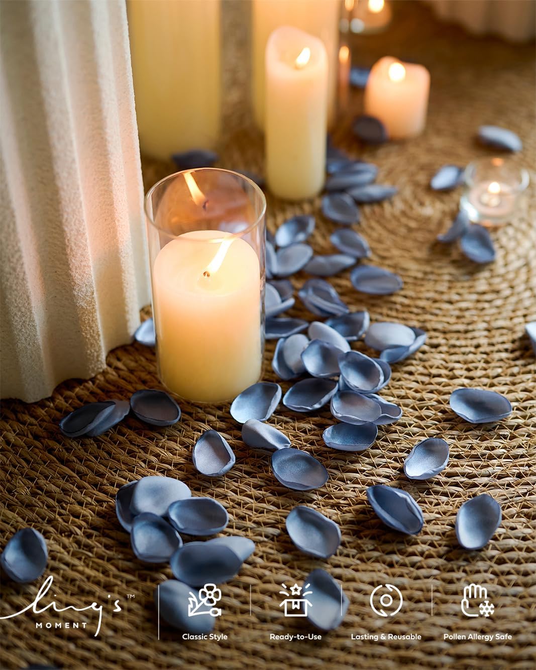Ling's moment Rose Petals, Silk Flower Petals for Wedding/Aisle/Flower Girl Baskets/Table
