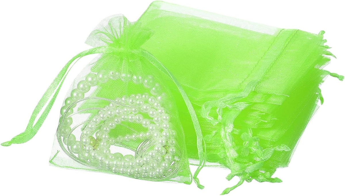 uxcell 50 Pcs Organza Gift Bags, 2.7x3.5 Inch Drawstring Pouches Jewelry Gift Bags, Small Wedding
