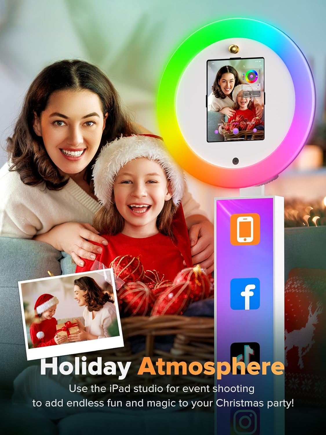 Portable Photo Booth, Photo Booth Machine Compatible with i Pad, Photo Booth Stand Shell Provide