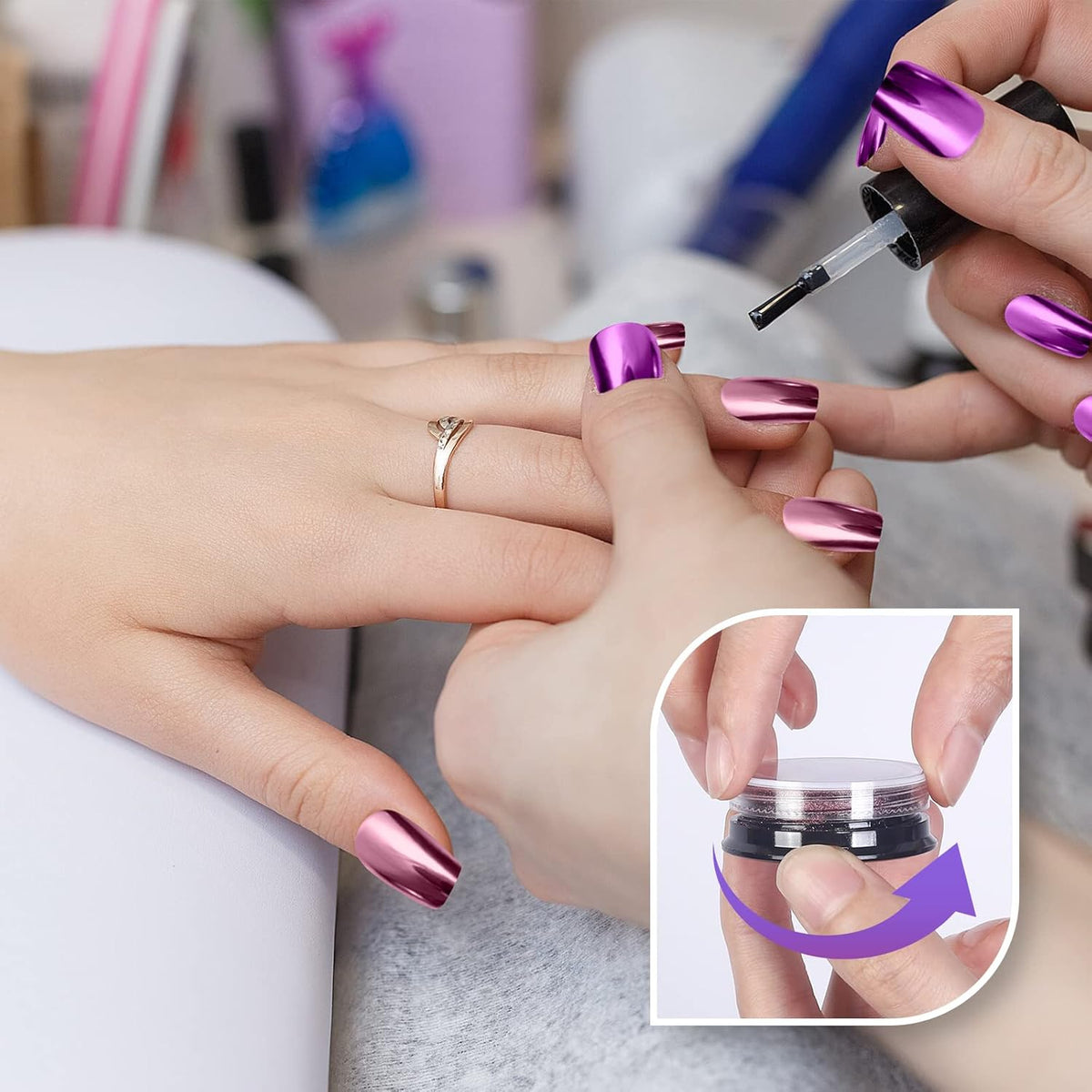 Artdone 36 Jars Chrome Nail Powder Nail Art Fimo Decoration Metallic Mirror Effect Holographic