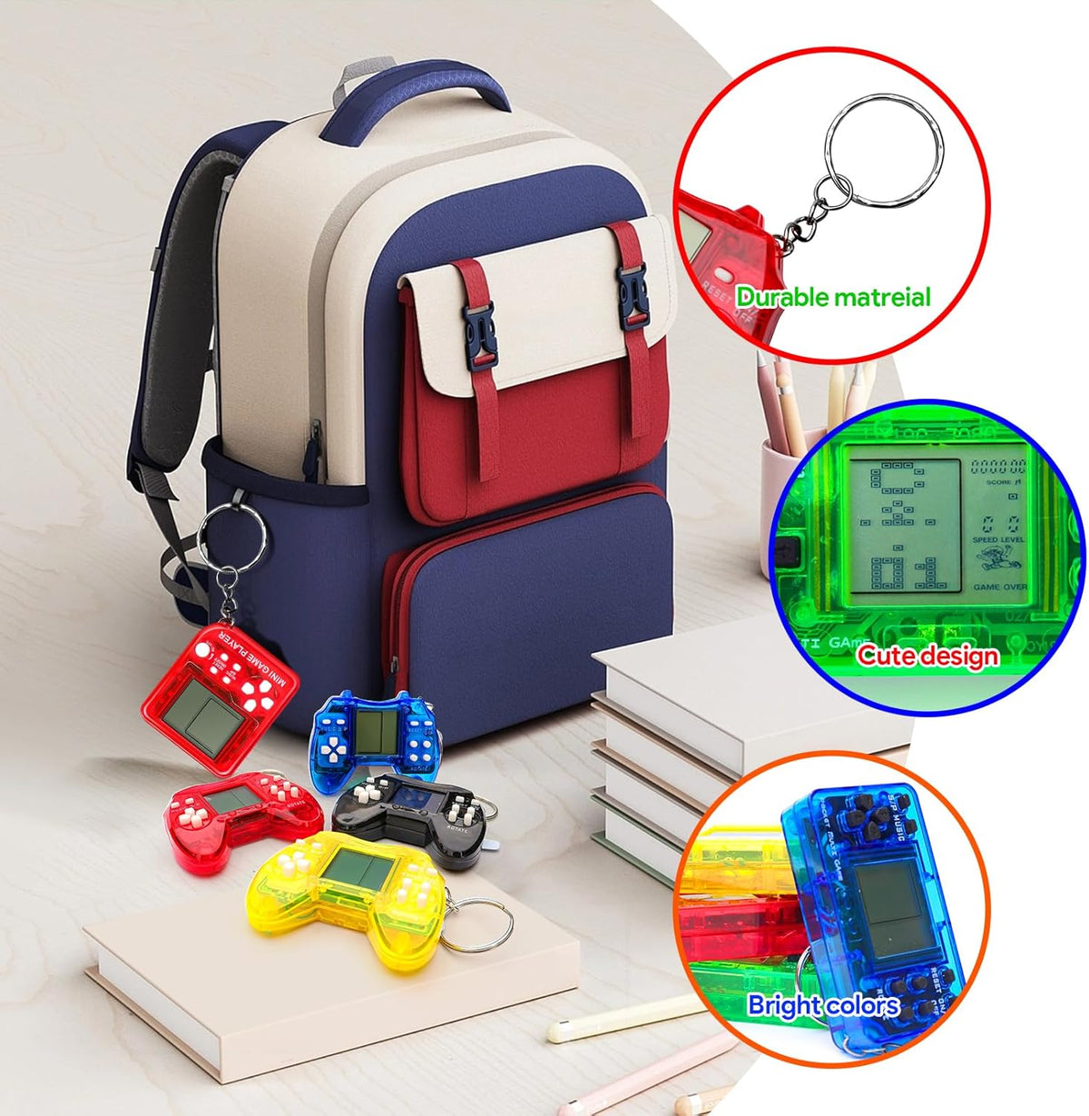 12Pcs Video Game Party Favors for Kids, Mini Game Keychain Arcade Party Favors Birthday Supplies