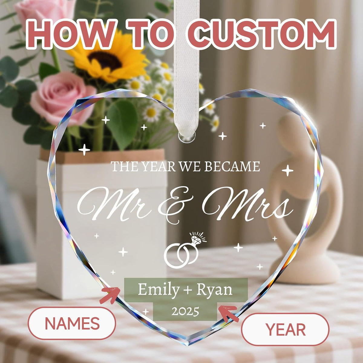 Personalized Wedding Gifts - Mr and Mrs Ornament 2025 - Bridal Shower Gifts, Just Married Gift for