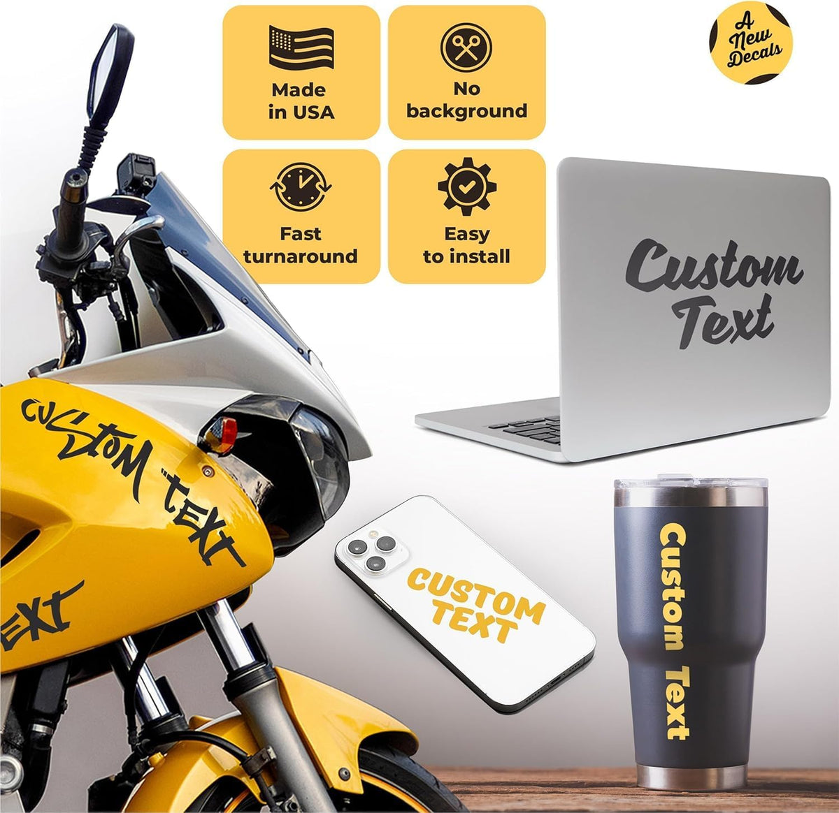Custom Vinyl Lettering - Custom Text Vinyl Sticker - Personalizes Vinyl Lettering for Car, Trucks