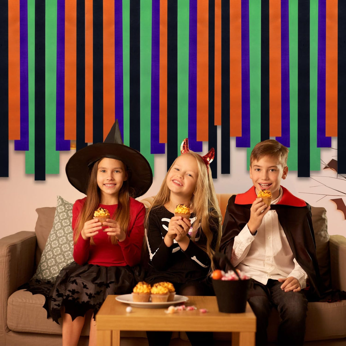 Crepe Paper Streamers 8 Rolls 656ft Orange Purple Black Green Tassels Streamer Paper for Halloween