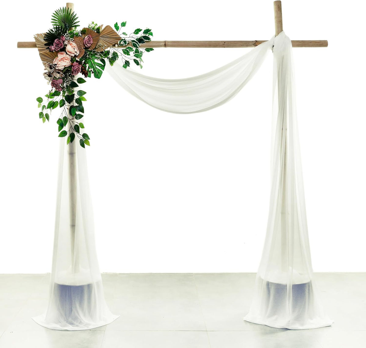 VDS Pack of 1 Panel (30 Inch X 50 Feet) Wedding Arch Draping Fabric Sheer Chiffon Fabric Drapery