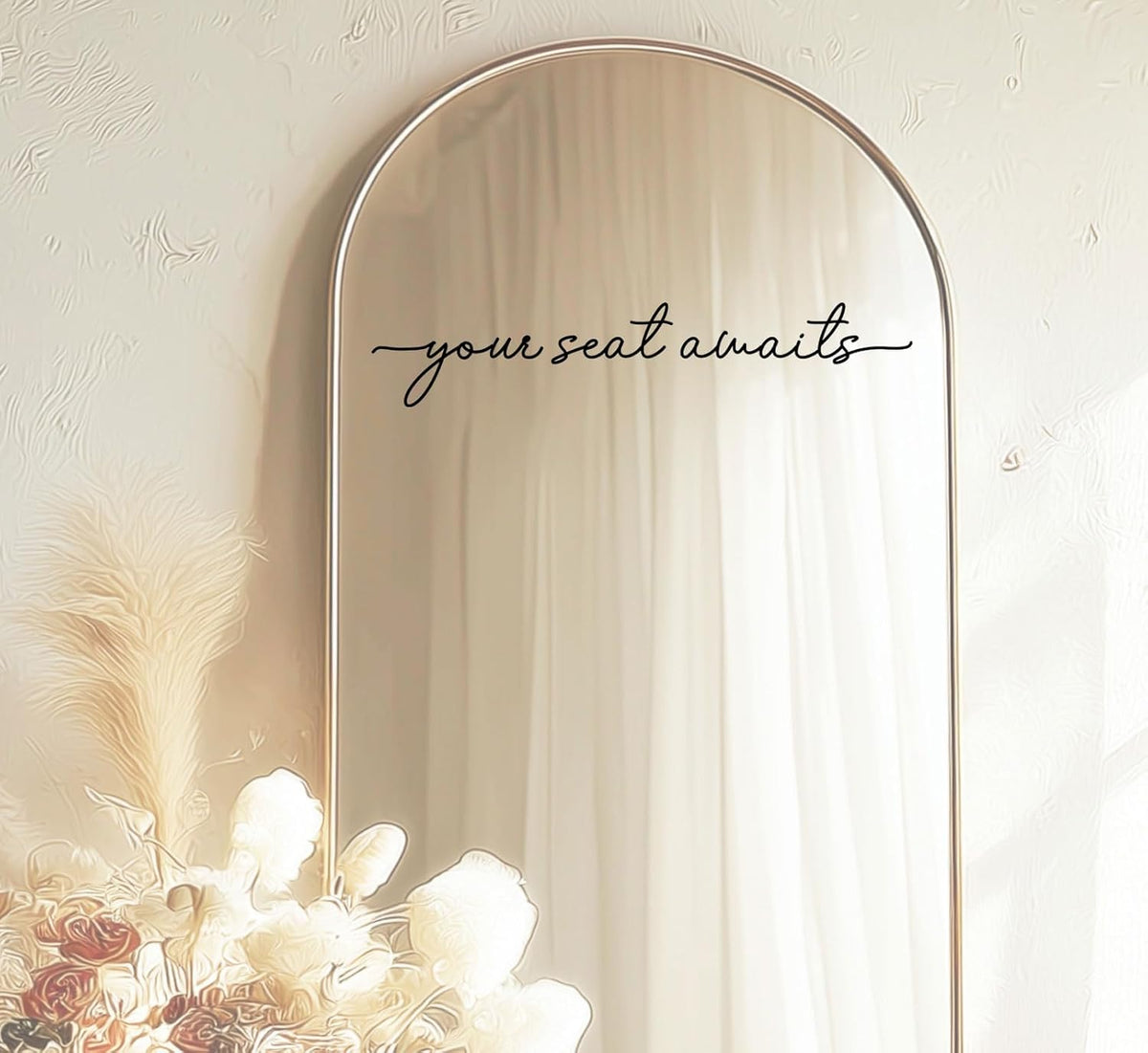Your Seat Awaits Vinyl Decal, Wedding Seating Sticker, Mirror Decal for Seating, Please Find Your