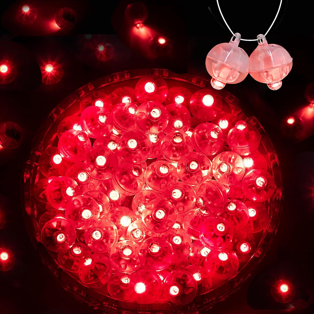 ZGWJ 50PCs Mini Led Lights, Led Balloons Light for Party Decorations Neon Party Lights for Paper