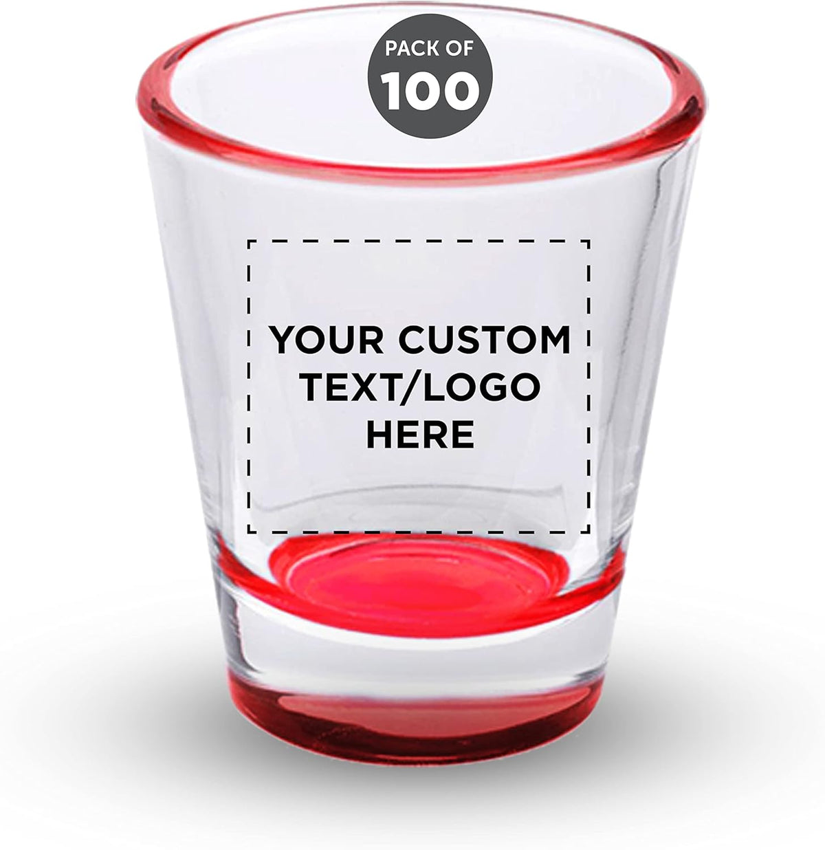 Custom Shot Glasses 1.75 oz. Set of 100, Personalized Bulk Pack - Great for Wedding Favors