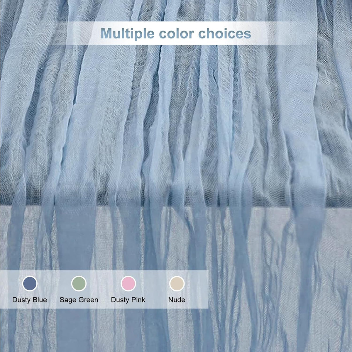 10 Pack Dusty Blue Cheesecloth Table Runner 35x120 Inch 10Ft Rustic Gauze Cheese Cloth Table Runner