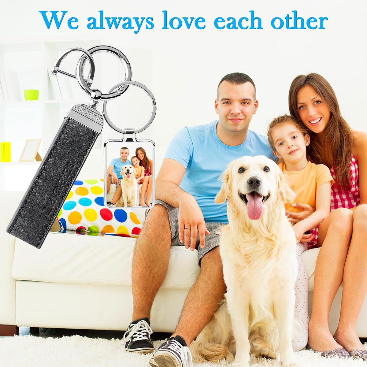 Double Side Custom Keychain with Picture Personalized Engraving Photo Text Customized Gifts for Men