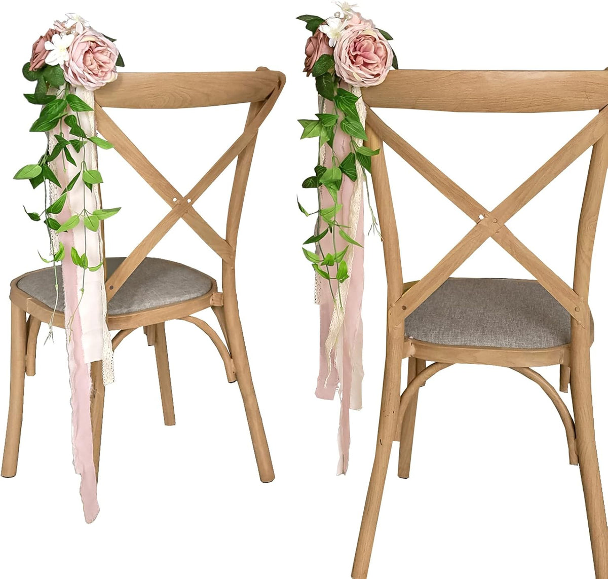 Lookein Set of 8 Pew Flowers for Wedding Ceremony Chair Decorations Bench Decoration Wedding Aisle