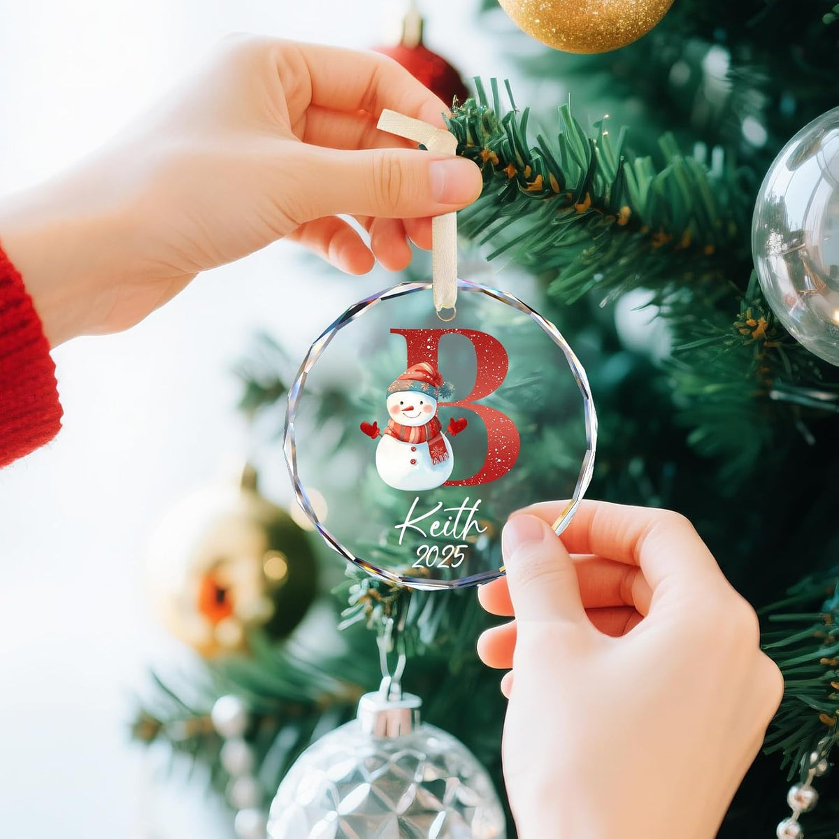 Name Ornaments for Christmas Tree, Personalized Christmas Ornaments 2025, Custom Initial Ornaments