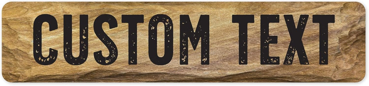 Custom Sign, Custom Street Sign, 11 Font Colors, 13 Font Styles, 4 Hole Options, 22 Sizes, 4x18