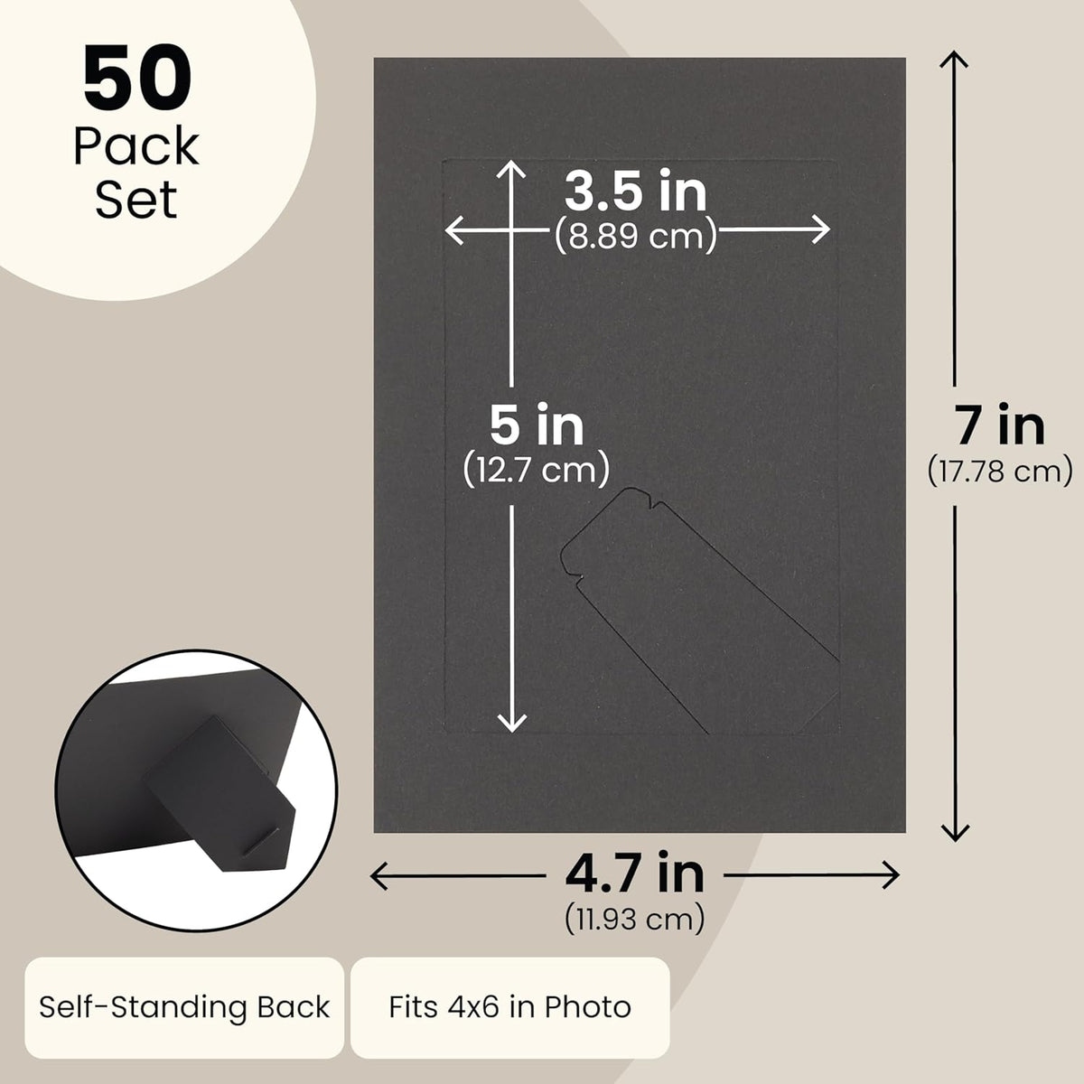 Juvale 4x6 Black Cardboard Photo Frames Bulk -Tabletop Easel Back for DIY Crafts - Paper Picture