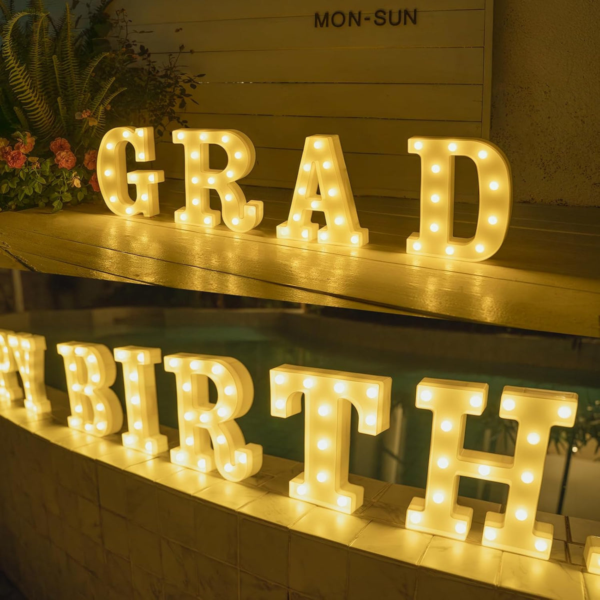 Foaky Rechargeable LED Letter Lights Sign Marquee Light Up Letters Sign for Night Light
