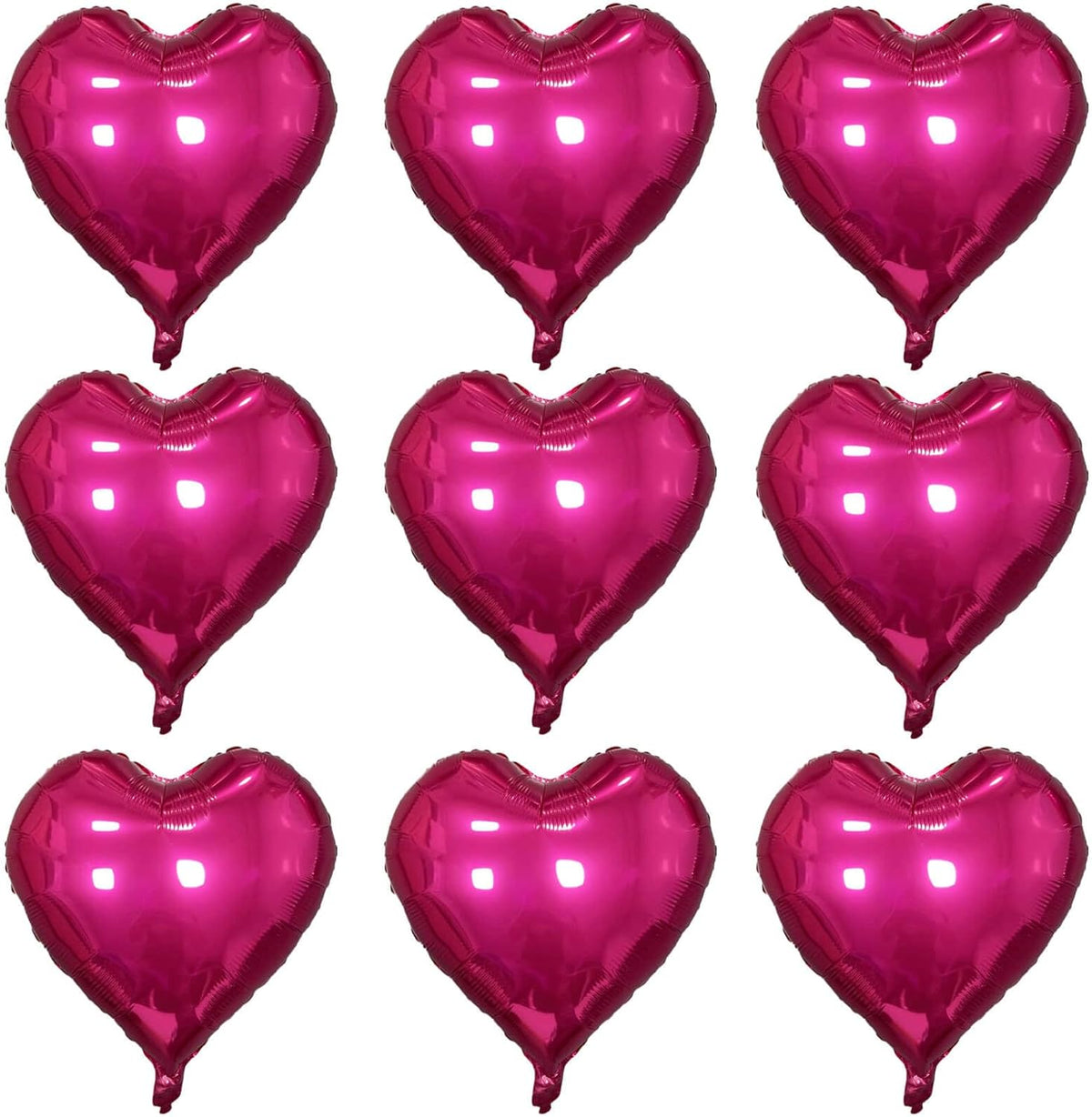 Hot Pink Heart Shaped balloons Pack of 10,18 Inch Vibrant Pink Love Valentine Balloons Heart