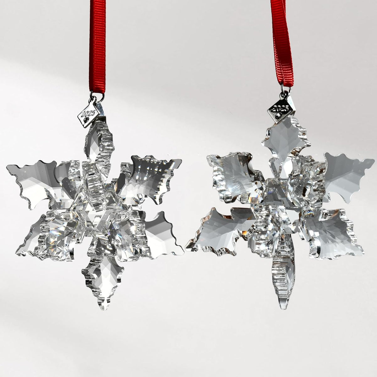 2025 Annual Edition 3D Crystal Snowflake Ornament Christmas Ornament Home Decor Gift (2025-Clear 3D)