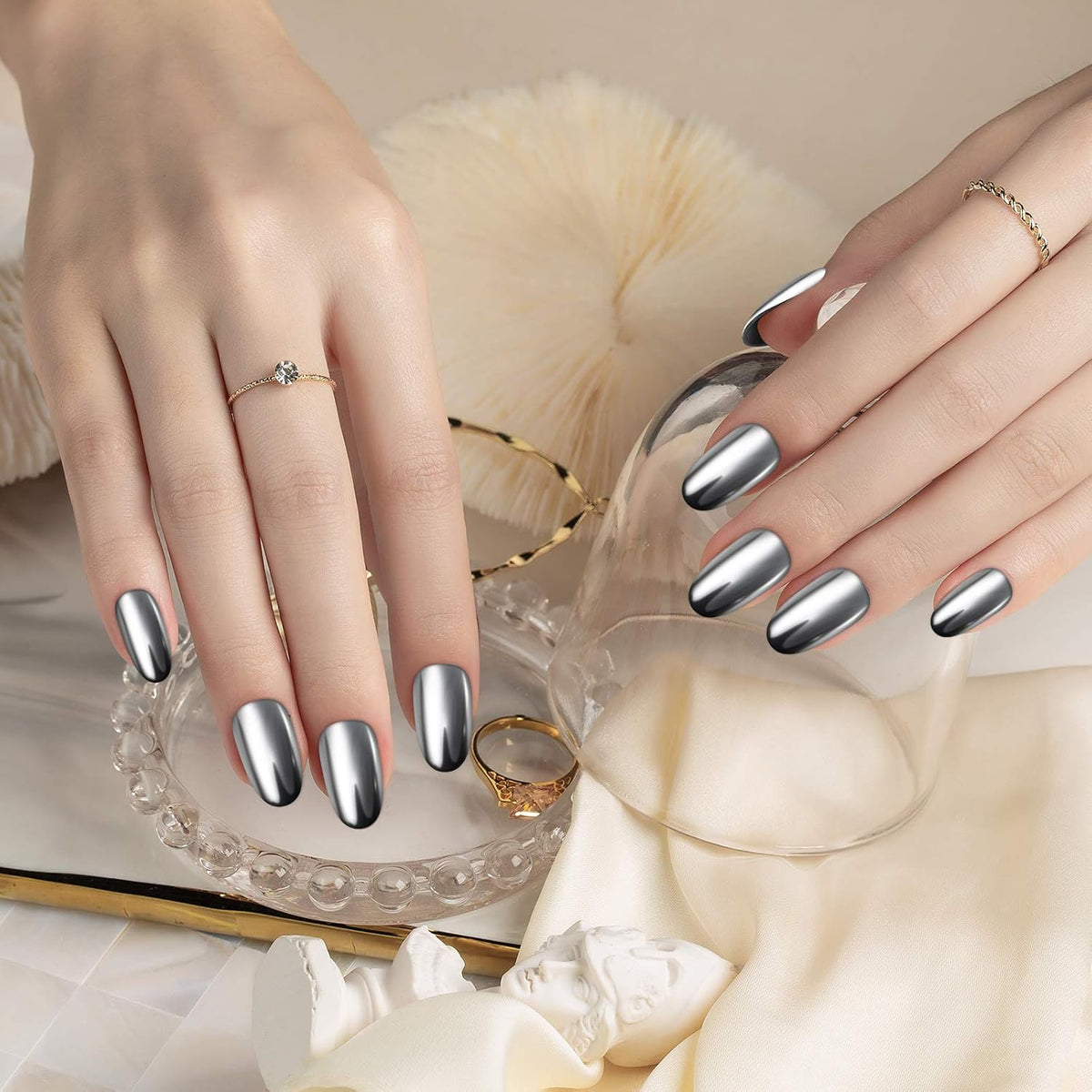 Artdone 36 Jars Chrome Nail Powder Nail Art Fimo Decoration Metallic Mirror Effect Holographic