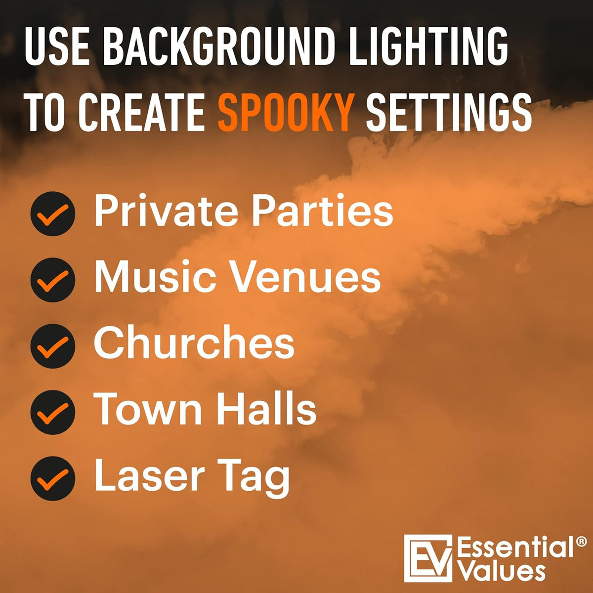 Essential Values Fog Machine Liquid - Long-Lasting Fog Juice for Smoke Machine Extreme