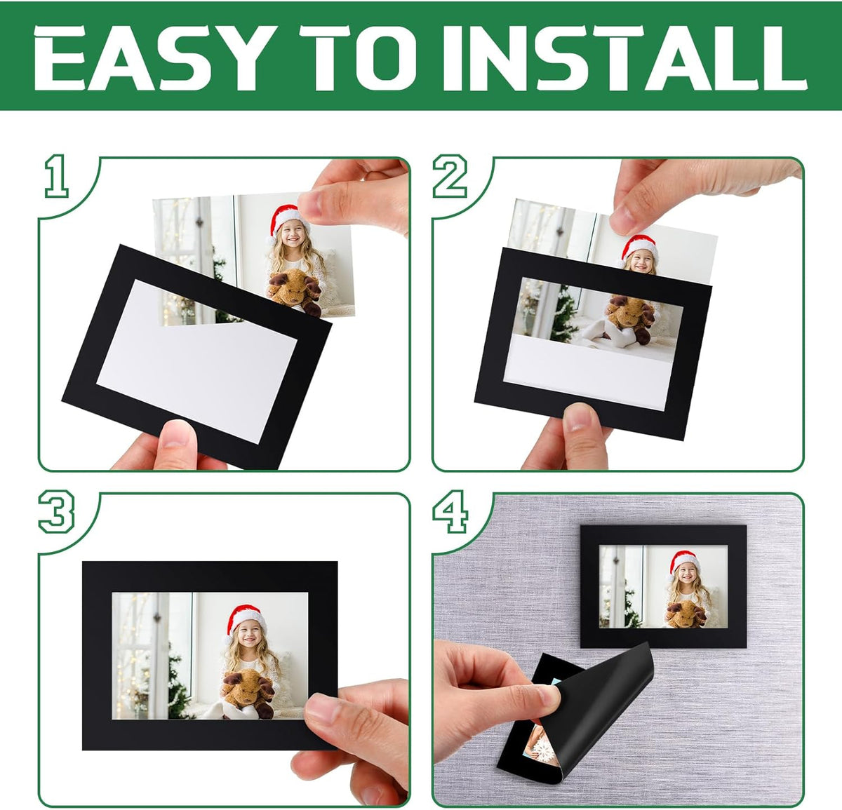 Soaoo 60 Pcs Magnetic Picture Frames Wallet Size 2.5 x 3.5 Inches Reusable Magnetic Photo Sleeves