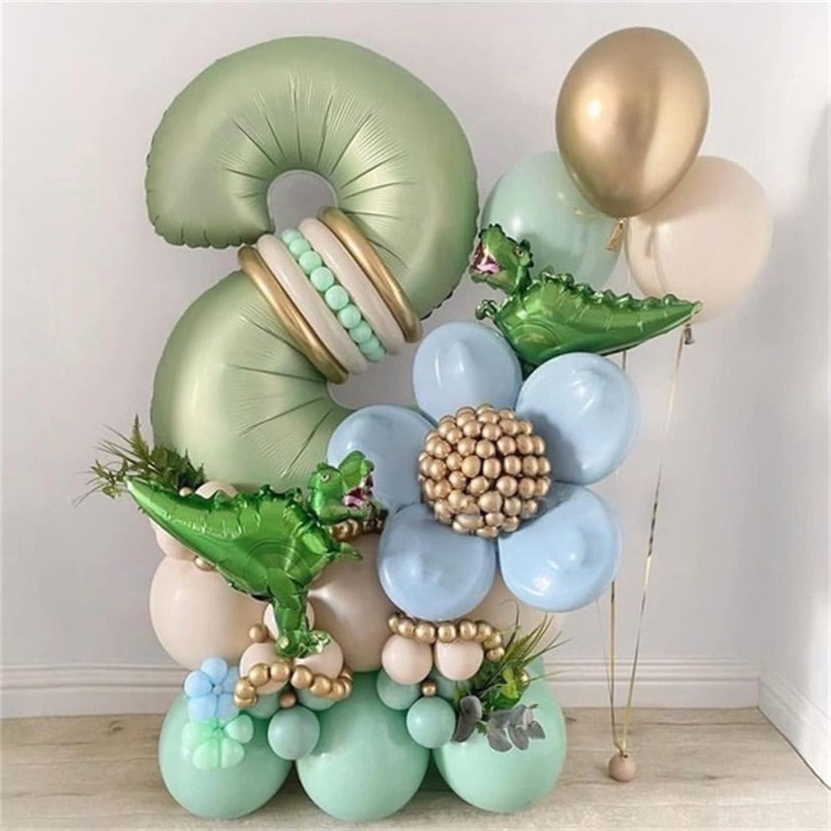 40 Inch Balloon Number 0 Sage Green, Large Foil Olive Green Number Balloons Set 0-9, Digital 0