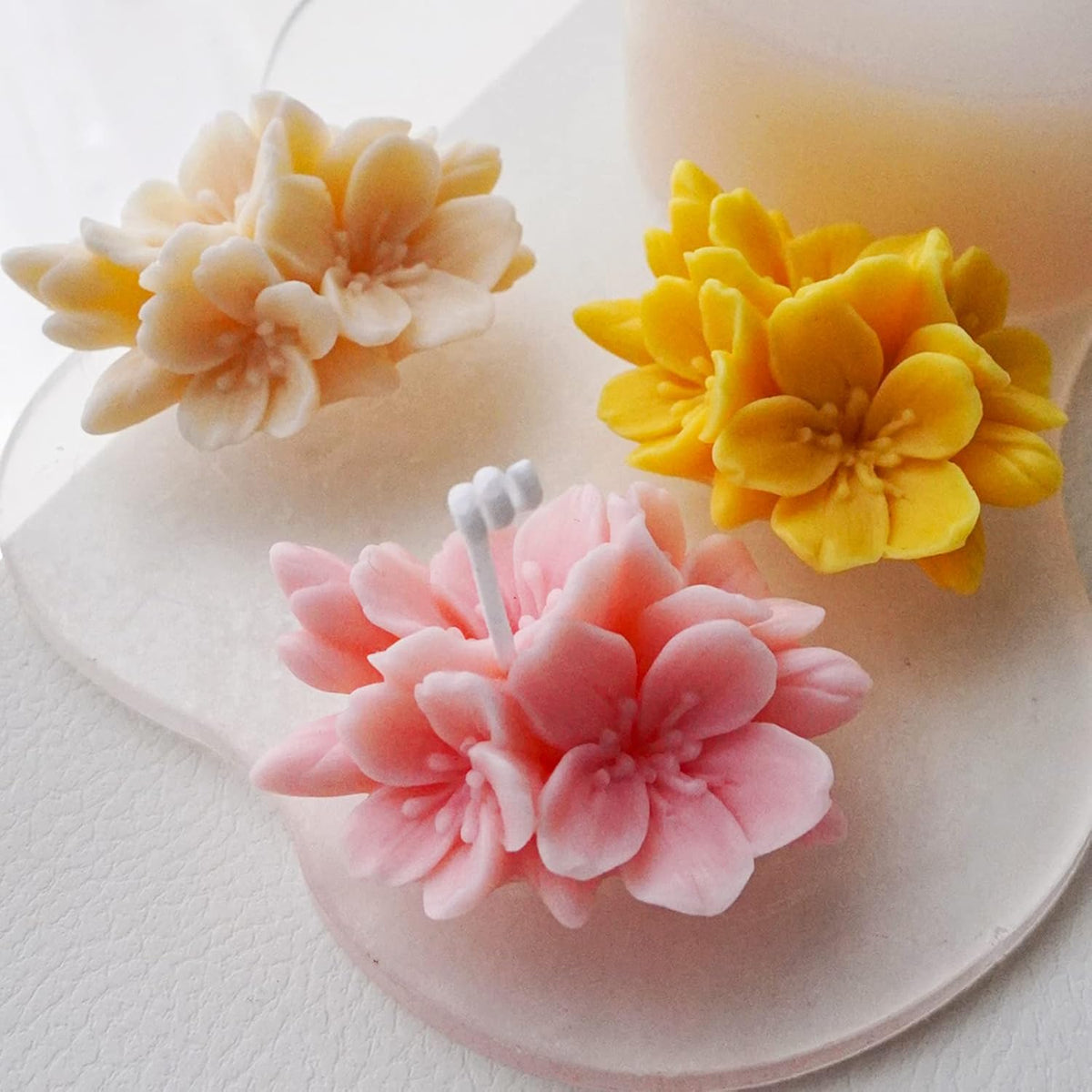 2PCS Blossom Flower Mold Silicone Flower Molds Fondant Chocolate Candy Cake Decoration Mold