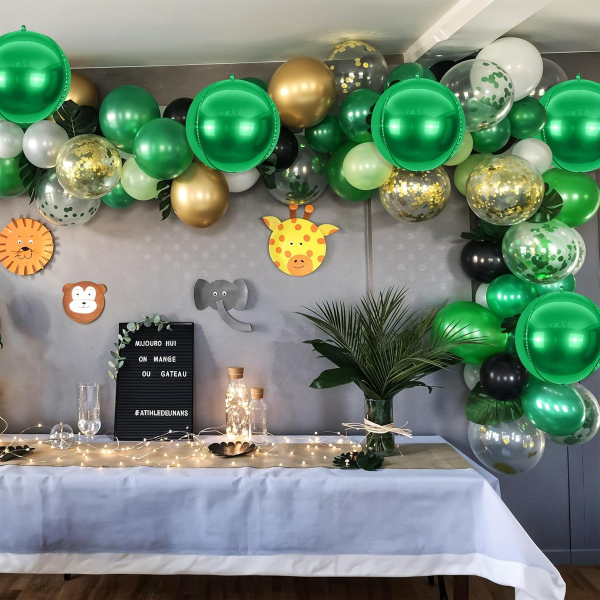 6Pcs Green Round Foil Balloons,Giant 4D Round Ball Balloons,22 Inch Metallic Green Balloon for