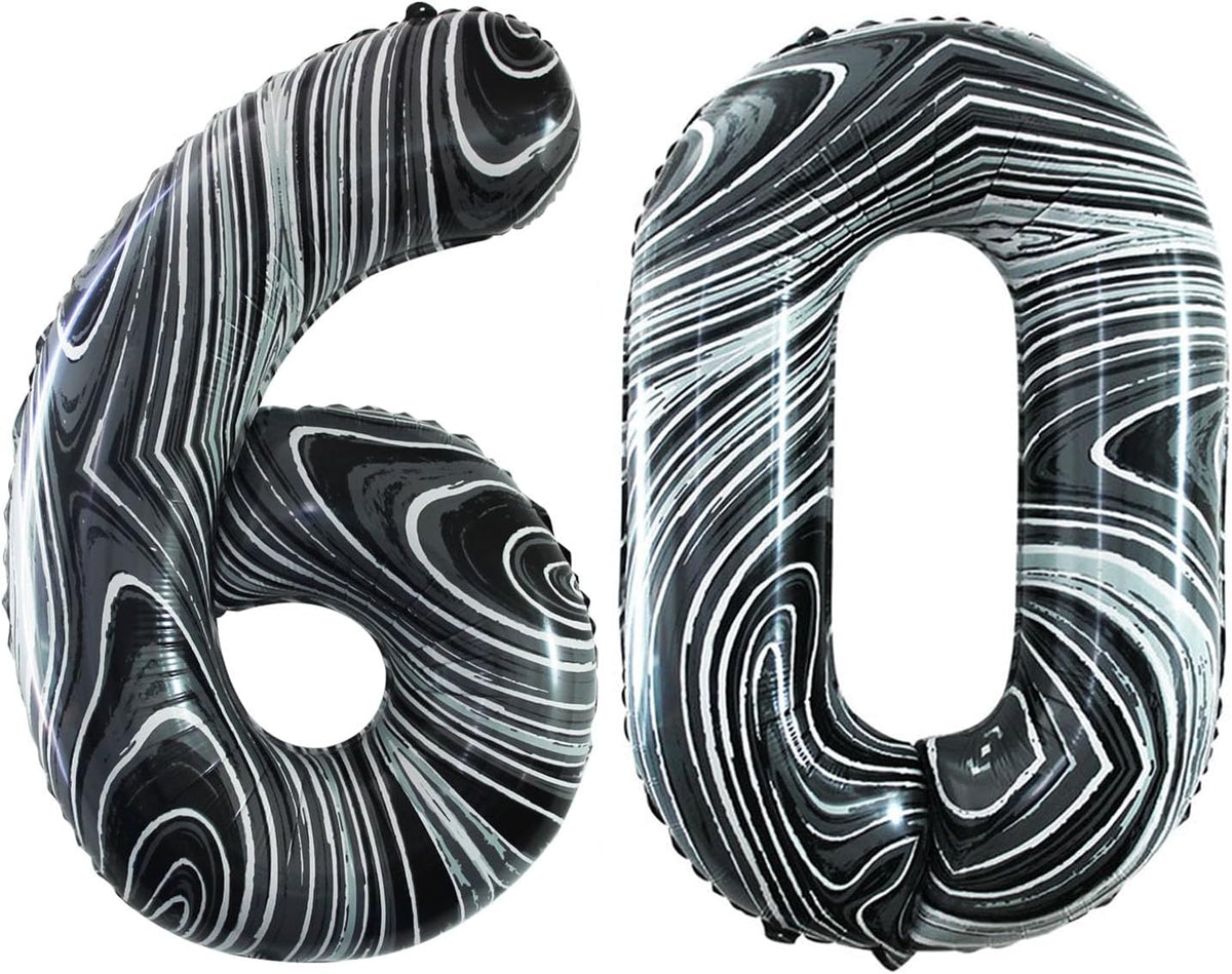 GOER Number 60 Balloons for 60th Birthday Party Decorations,42 Inch Jumbo Foil Helium Balloons for