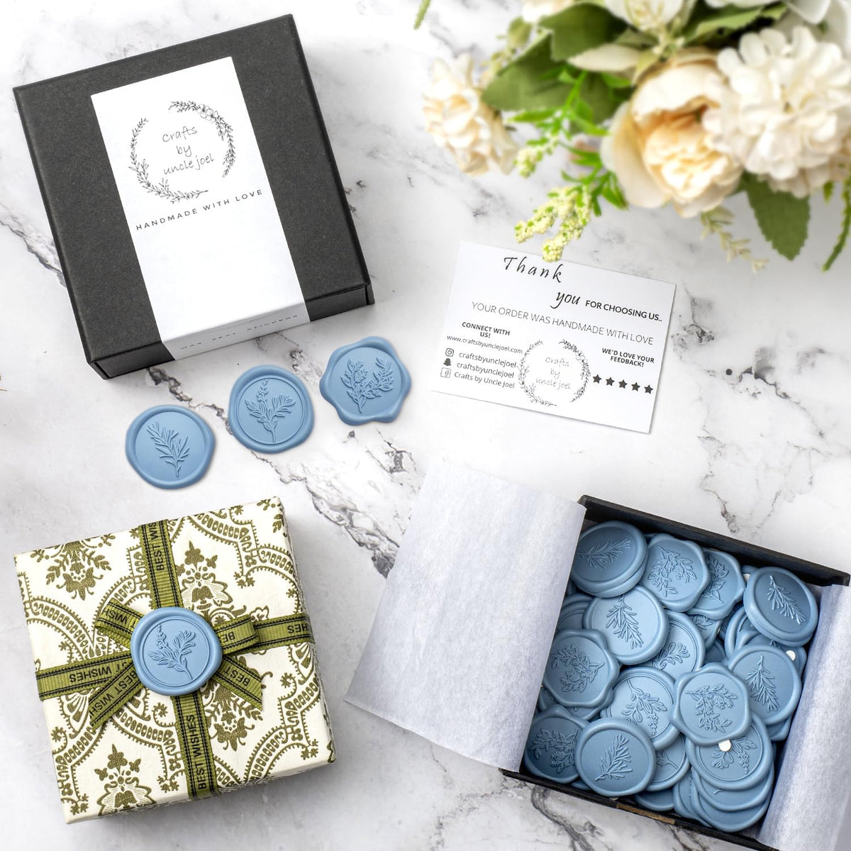 Wax Seal Stickers (60 Pcs, 3 Designs in 1 Pack) Premium Envelope Seal Stickers for Wedding