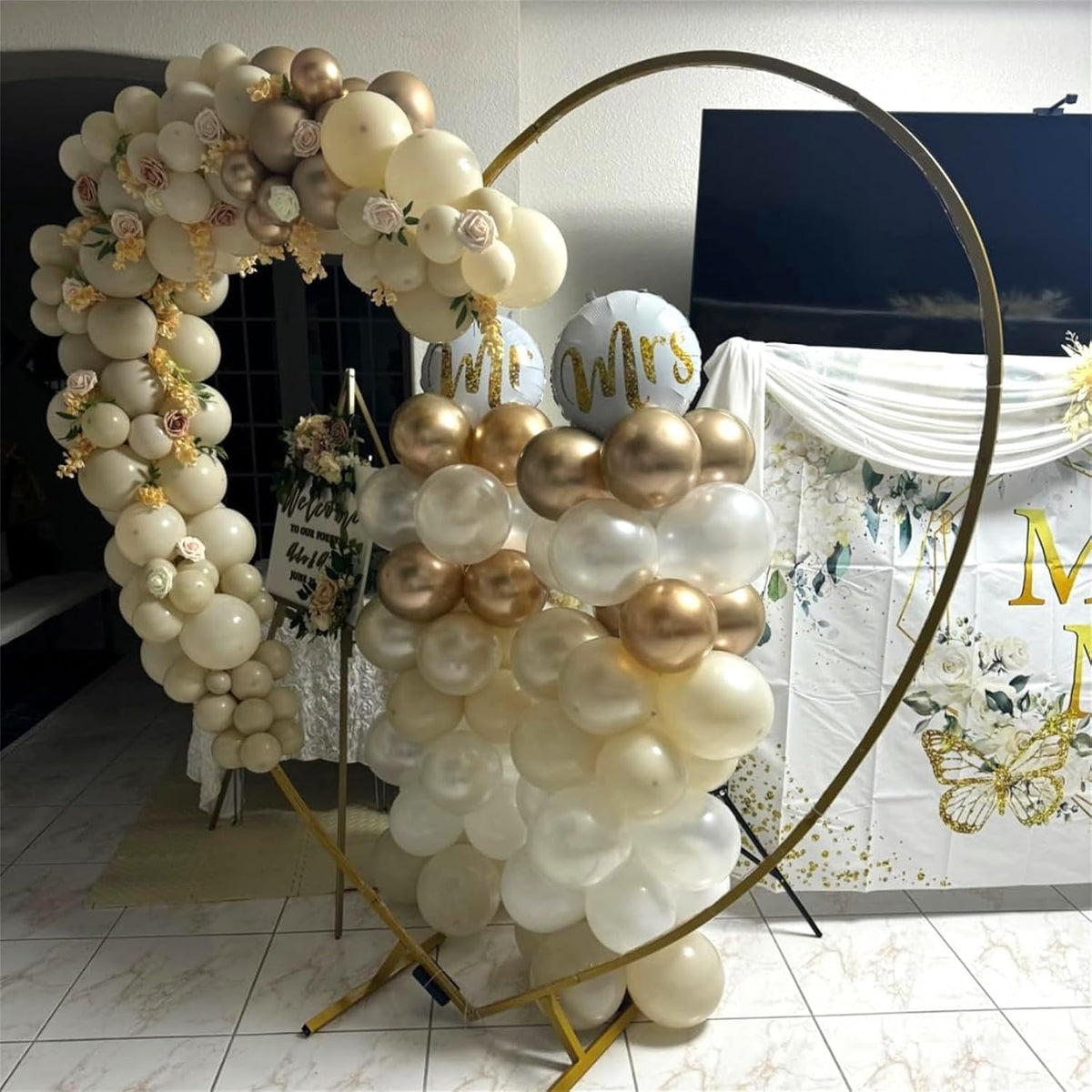 Beige and Champagne Gold Balloon Set, 60Pcs 12 Inch Nude Cream Retro White Sand Balloons with