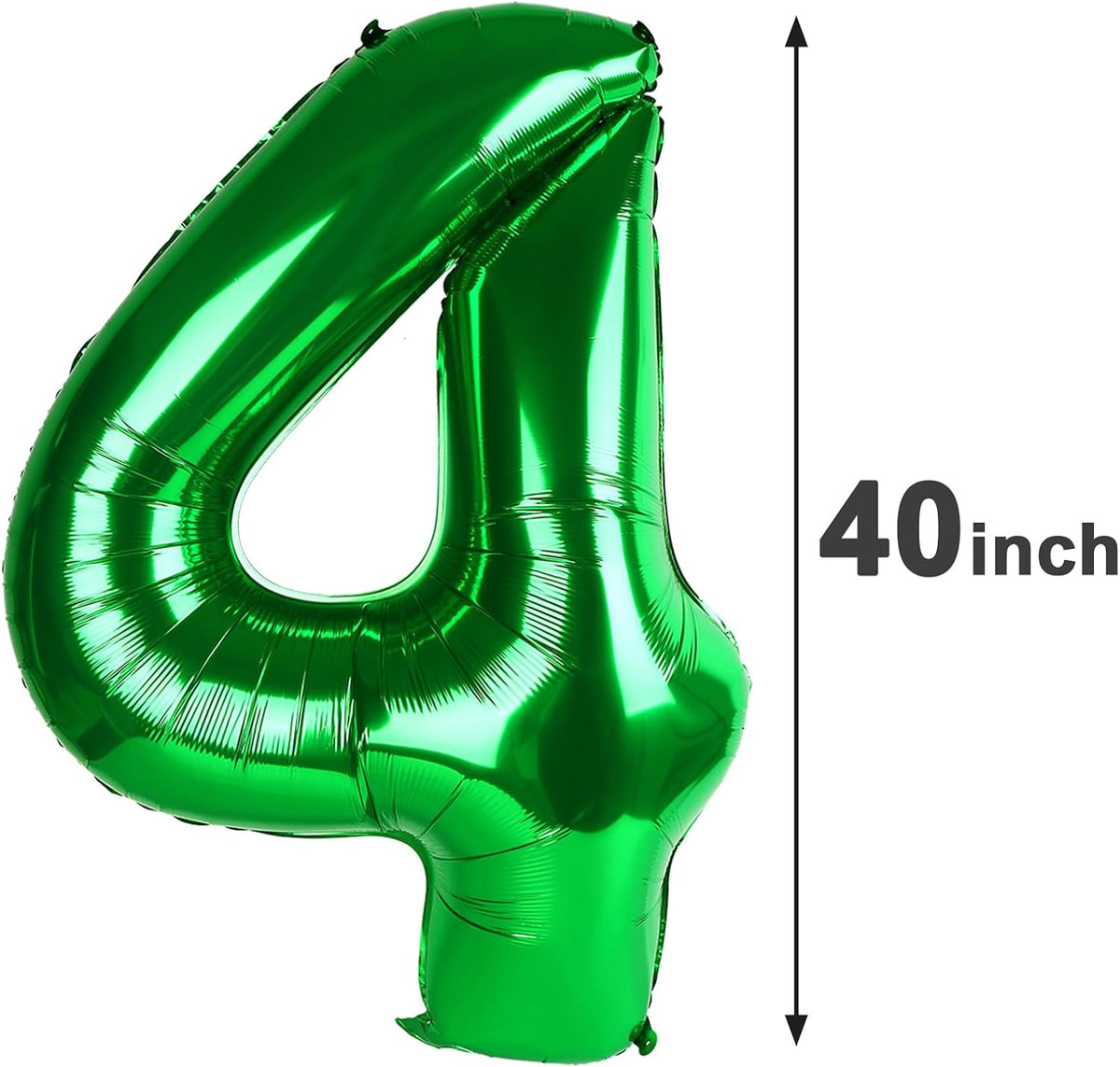 40 Inch Green Large Number 4 Birthday Balloon, Giant Number Four 14 24 34 40 44 Balloons, Foil